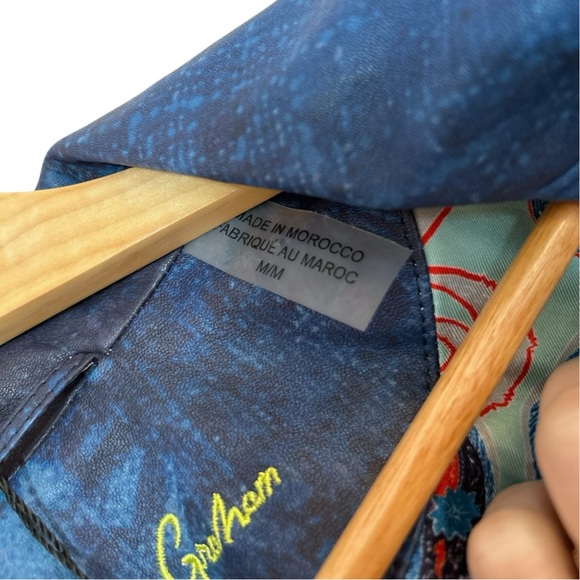 NWT Robert Graham Leather Moto Jacket Medium - Picture 14 of 16